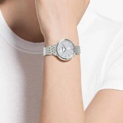 Swarovski Crystalline Chic Watch Swiss Made, Metal Bracelet, Silver Tone, Stainless Steel