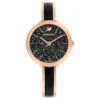 Swarovski Crystalline Delight Watch Swiss Made, Metal Bracelet, Black, Rose Gold-tone Finish -Jewelry Store crystalline delight watch swiss made metal bracelet black rose gold tone finish swarovski 5580530