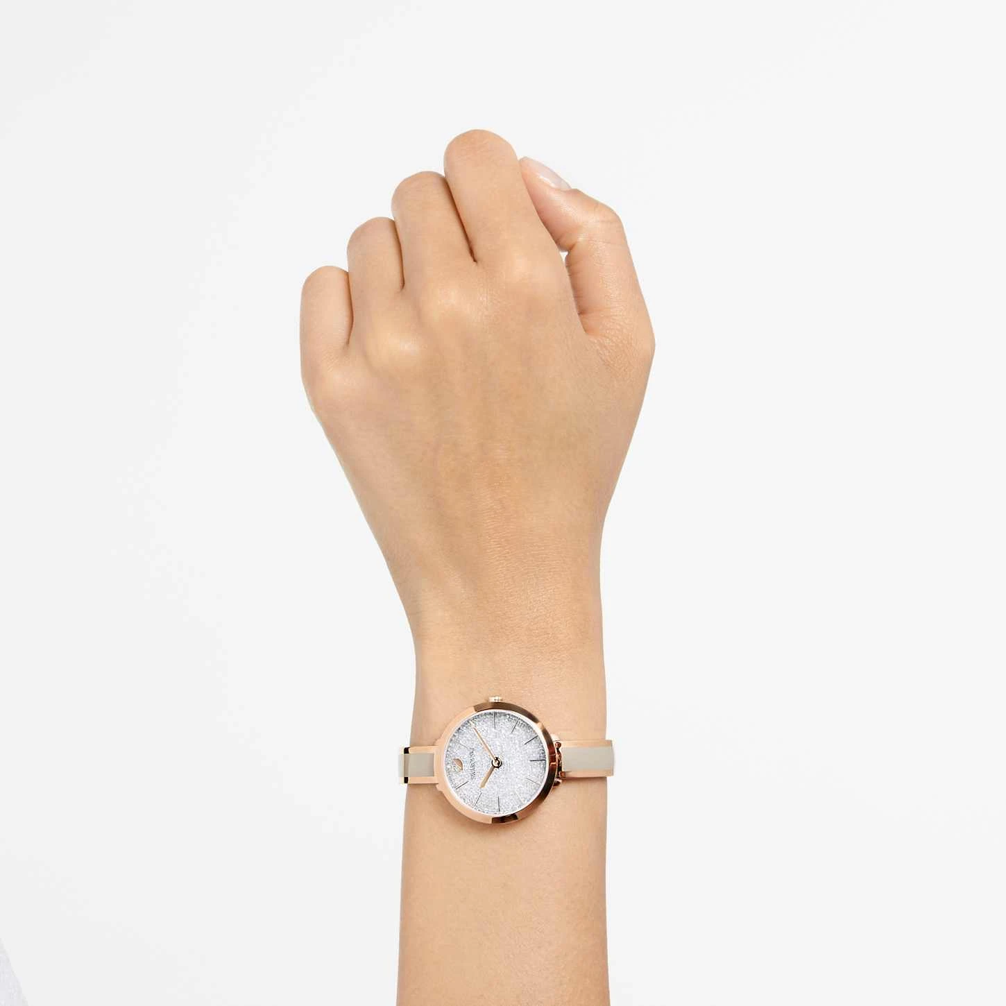 Swarovski Crystalline Delight Watch Swiss Made, Metal Bracelet, Gray, Rose Gold-tone Finish 3 Swarovski Crystalline Delight Watch Swiss Made, Metal Bracelet, Gray, Rose Gold-tone Finish