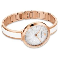 Swarovski Crystalline Delight Watch Swiss Made, Metal Bracelet, White, Rose Gold-tone Finish -Jewelry Store crystalline delight watch swiss made metal bracelet white rose gold tone finish swarovski 5580541 2