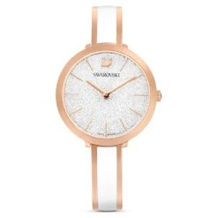 Swarovski Crystalline Delight Watch Swiss Made, Metal Bracelet, White, Rose Gold-tone Finish -Jewelry Store crystalline delight watch swiss made metal bracelet white rose gold tone finish swarovski 5580541 4