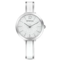 Swarovski Crystalline Delight Watch Swiss Made, Metal Bracelet, White, Stainless Steel