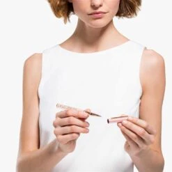 Swarovski Crystalline Gloss Ballpoint Pen Pink, Pink Lacquered, Rose Gold-tone Plated