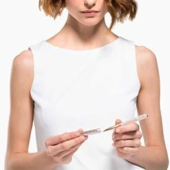 Swarovski Crystalline Gloss Ballpoint Pen Rose Gold Tone, Pink Lacquered, Rose Gold-tone Plated