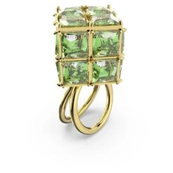 Swarovski Curiosa Cocktail Ring Square Cut, Green, Gold-tone Plated -Jewelry Store curiosa cocktail ring square cut green gold tone plated swarovski 5630297 2