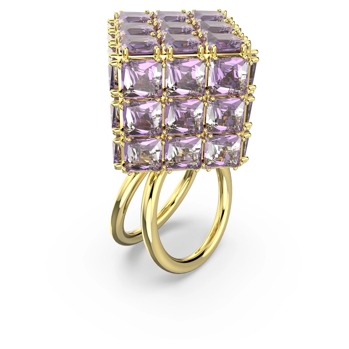 Swarovski Curiosa Cocktail Ring Square Cut, Purple, Gold-tone Plated 5 Swarovski Curiosa Cocktail Ring Square Cut, Purple, Gold-tone Plated - Image 3