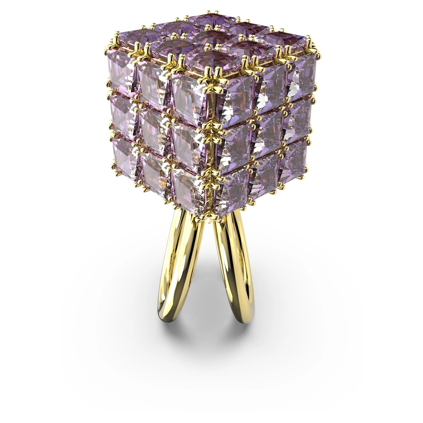Swarovski Curiosa Cocktail Ring Square Cut, Purple, Gold-tone Plated 6 Swarovski Curiosa Cocktail Ring Square Cut, Purple, Gold-tone Plated - Image 4