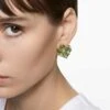 Swarovski Curiosa Stud Earring Single, Square Cut, Green, Gold-tone Plated -Jewelry Store curiosa stud earring single square cut green gold tone plated swarovski 5630311