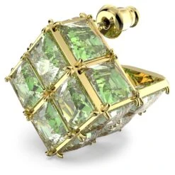 Swarovski Curiosa Stud Earring Single, Square Cut, Green, Gold-tone Plated -Jewelry Store curiosa stud earring single square cut green gold tone plated swarovski 5630311 2