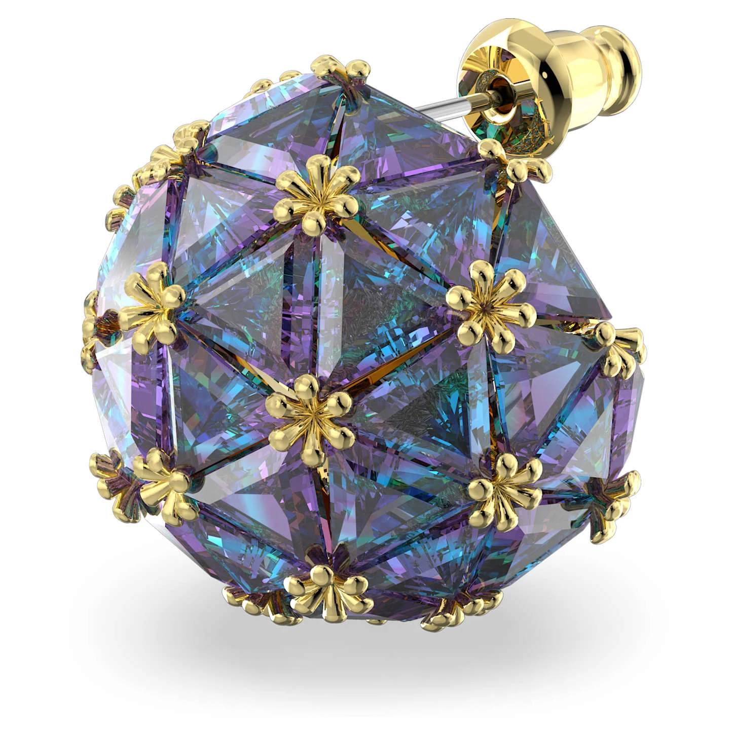 Swarovski Curiosa Stud Earring Single, Triangle Cut, Blue, Gold-tone Plated 5 Swarovski Curiosa Stud Earring Single, Triangle Cut, Blue, Gold-tone Plated - Image 3