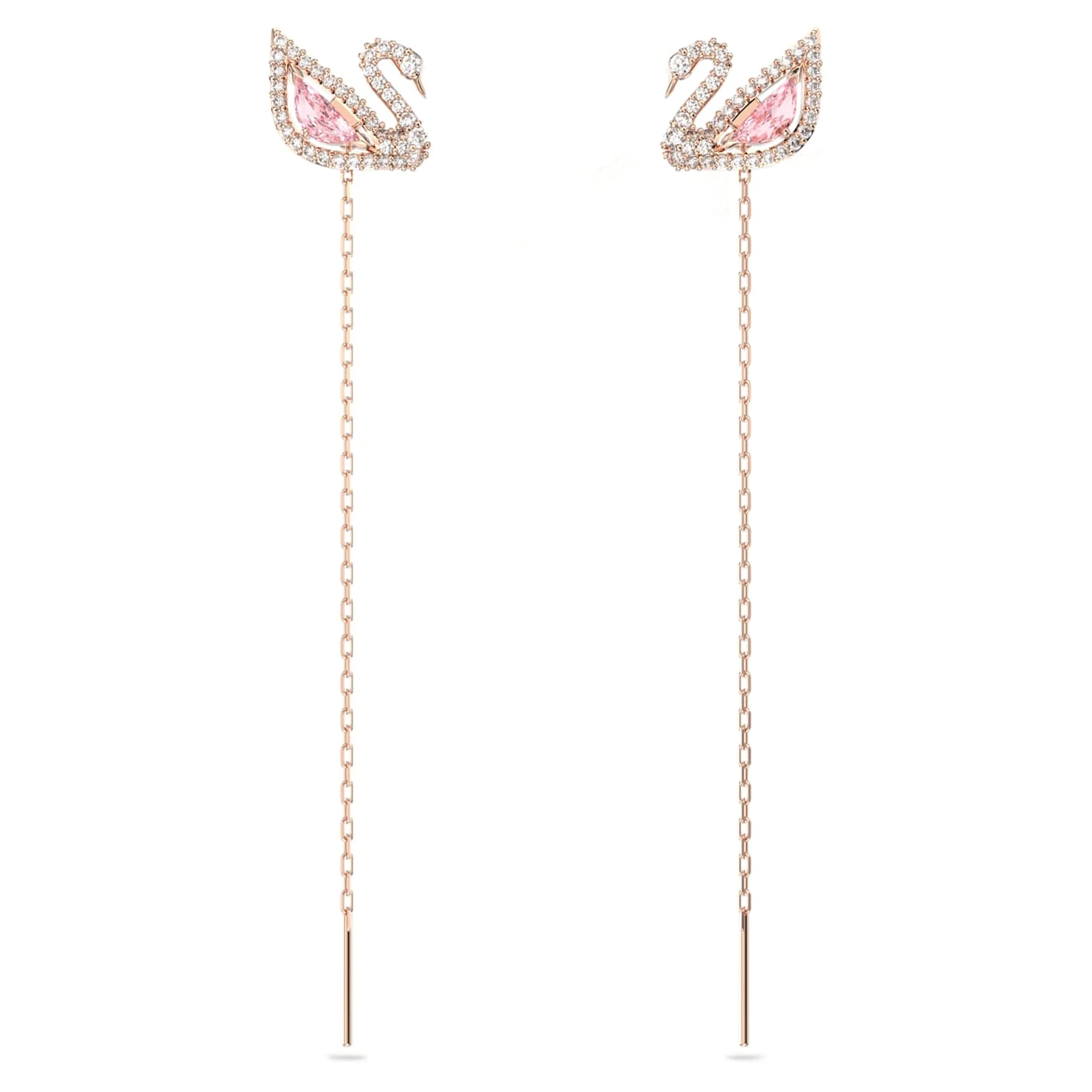 Swarovski Dazzling Swan Drop Earrings Swan, Pink, Rose Gold-tone Plated 4 Swarovski Dazzling Swan Drop Earrings Swan, Pink, Rose Gold-tone Plated - Image 2