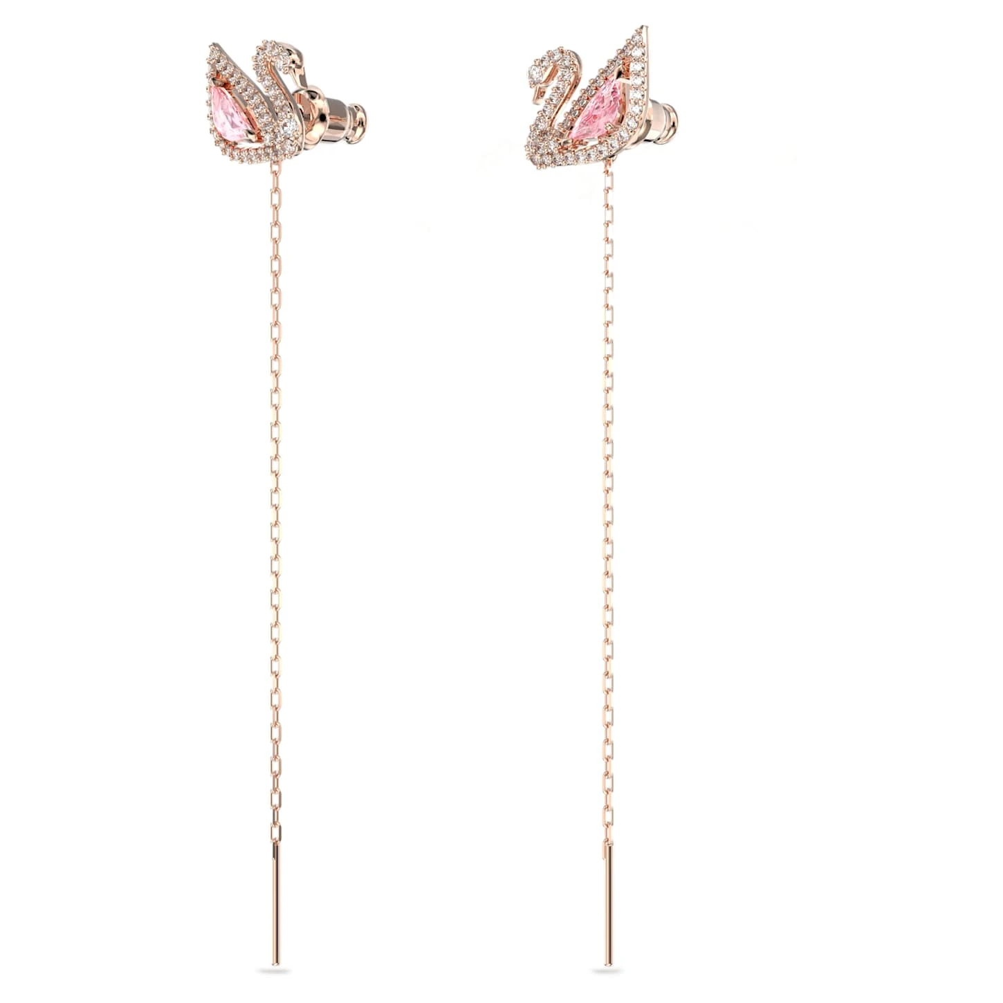 Swarovski Dazzling Swan Drop Earrings Swan, Pink, Rose Gold-tone Plated 6 Swarovski Dazzling Swan Drop Earrings Swan, Pink, Rose Gold-tone Plated - Image 4