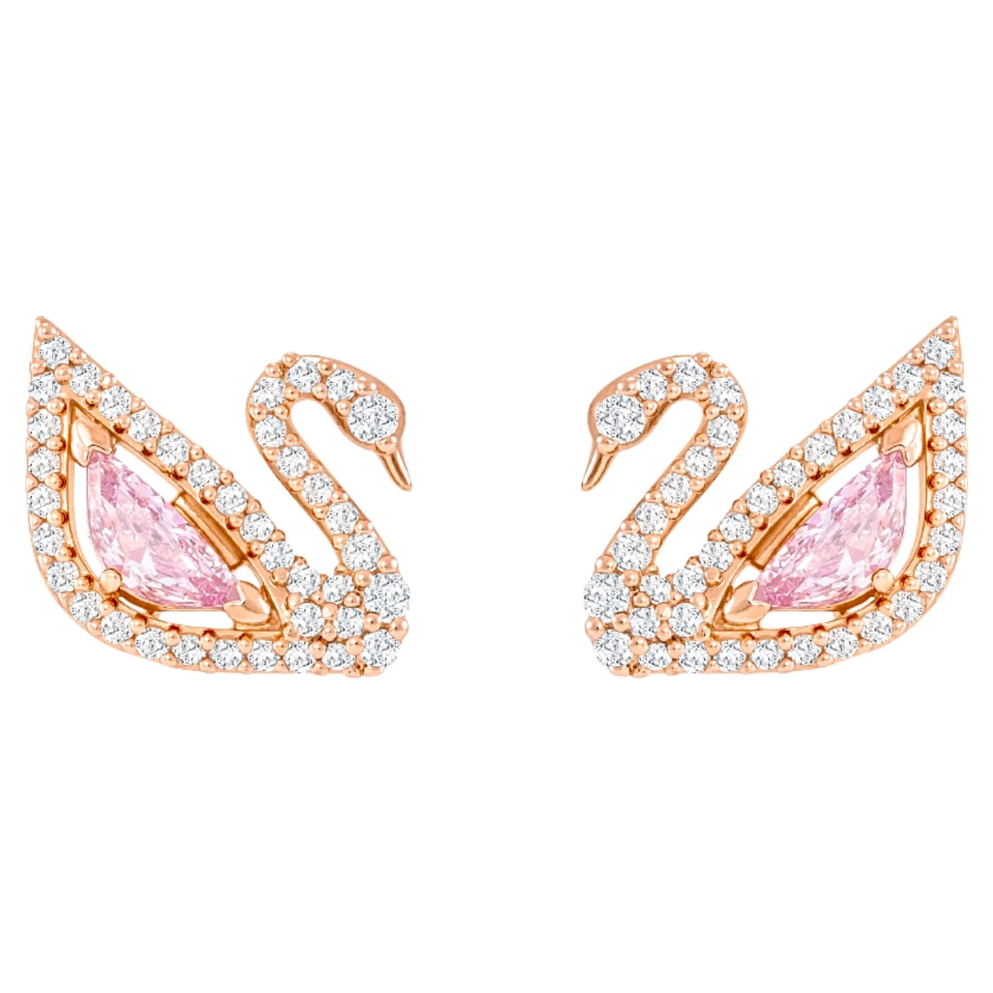 Swarovski Dazzling Swan Drop Earrings Swan, Pink, Rose Gold-tone Plated 7 Swarovski Dazzling Swan Drop Earrings Swan, Pink, Rose Gold-tone Plated - Image 5