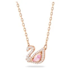 Swarovski Dazzling Swan Necklace Swan, Pink, Rose Gold-tone Plated -Jewelry Store dazzling swan necklace swan pink rose gold tone plated swarovski 5469989 3