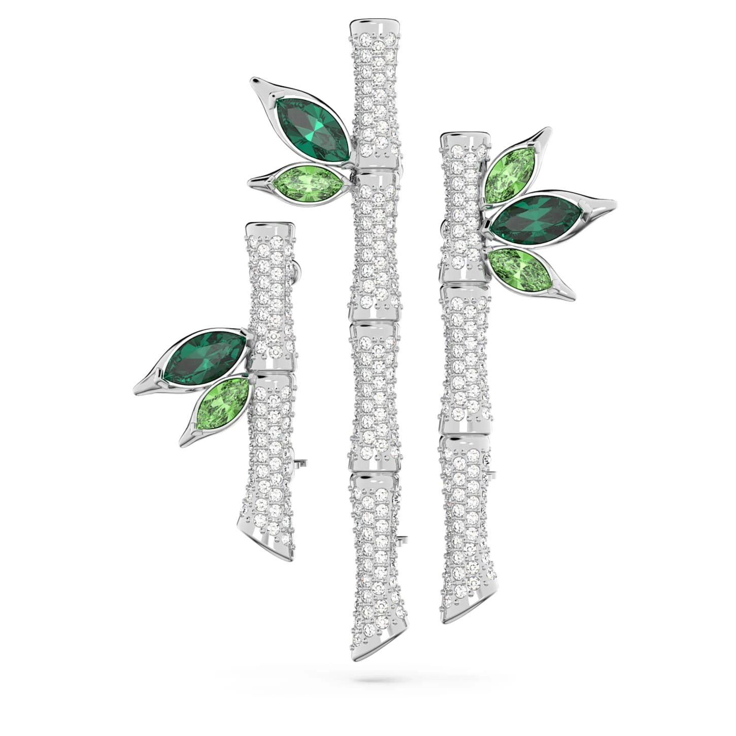 Swarovski Dellium Brooch Bamboo, Green, Rhodium Plated 4 Swarovski Dellium Brooch Bamboo, Green, Rhodium Plated - Image 2