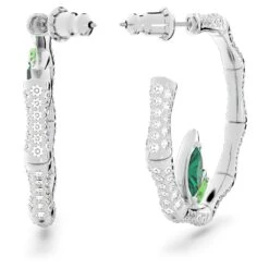 Swarovski Dellium Hoop Earrings Bamboo, Green, Rhodium Plated 10 Swarovski Dellium Hoop Earrings Bamboo, Green, Rhodium Plated -Jewelry Store dellium hoop earrings bamboo green rhodium plated swarovski 5645373 3