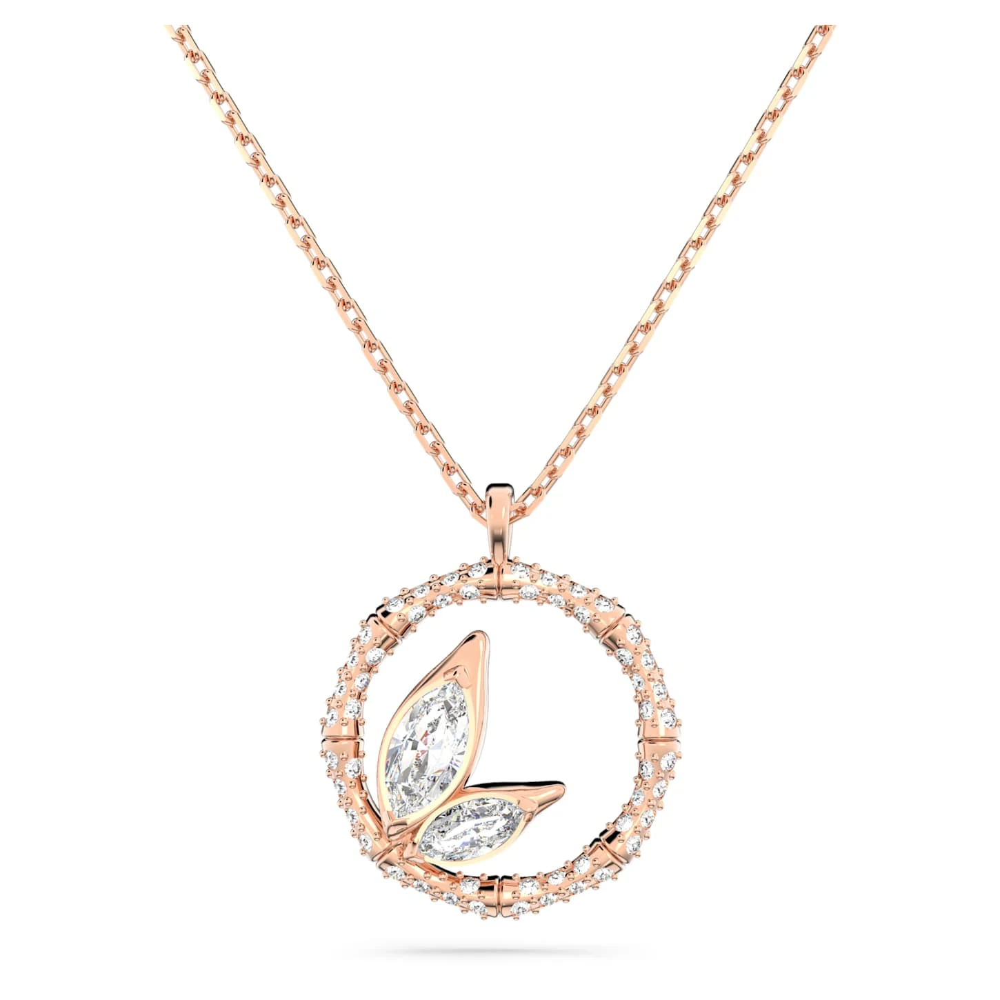 Swarovski Dellium Necklace Round Shape, Bamboo, White, Rose Gold-tone Plated 4 Swarovski Dellium Necklace Round Shape, Bamboo, White, Rose Gold-tone Plated - Image 2