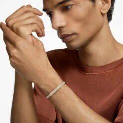 Swarovski Dextera Bangle Octagon Shape, White, Gold-tone Plated -Jewelry Store dextera bangle octagon shape white gold tone plated swarovski 5656844 5