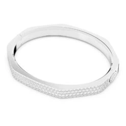 Swarovski Dextera Bangle Octagon Shape, White, Rhodium Plated -Jewelry Store dextera bangle octagon shape white rhodium plated swarovski 5639200 2