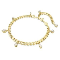 Swarovski Dextera Bracelet And Anklet Mixed Cuts, White, Gold-tone Plated -Jewelry Store dextera bracelet and anklet mixed cuts white gold tone plated swarovski 5665499 2