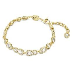 Swarovski Dextera Bracelet Mixed Cuts, White, Gold-tone Plated -Jewelry Store dextera bracelet mixed cuts white gold tone plated swarovski 5667044 2