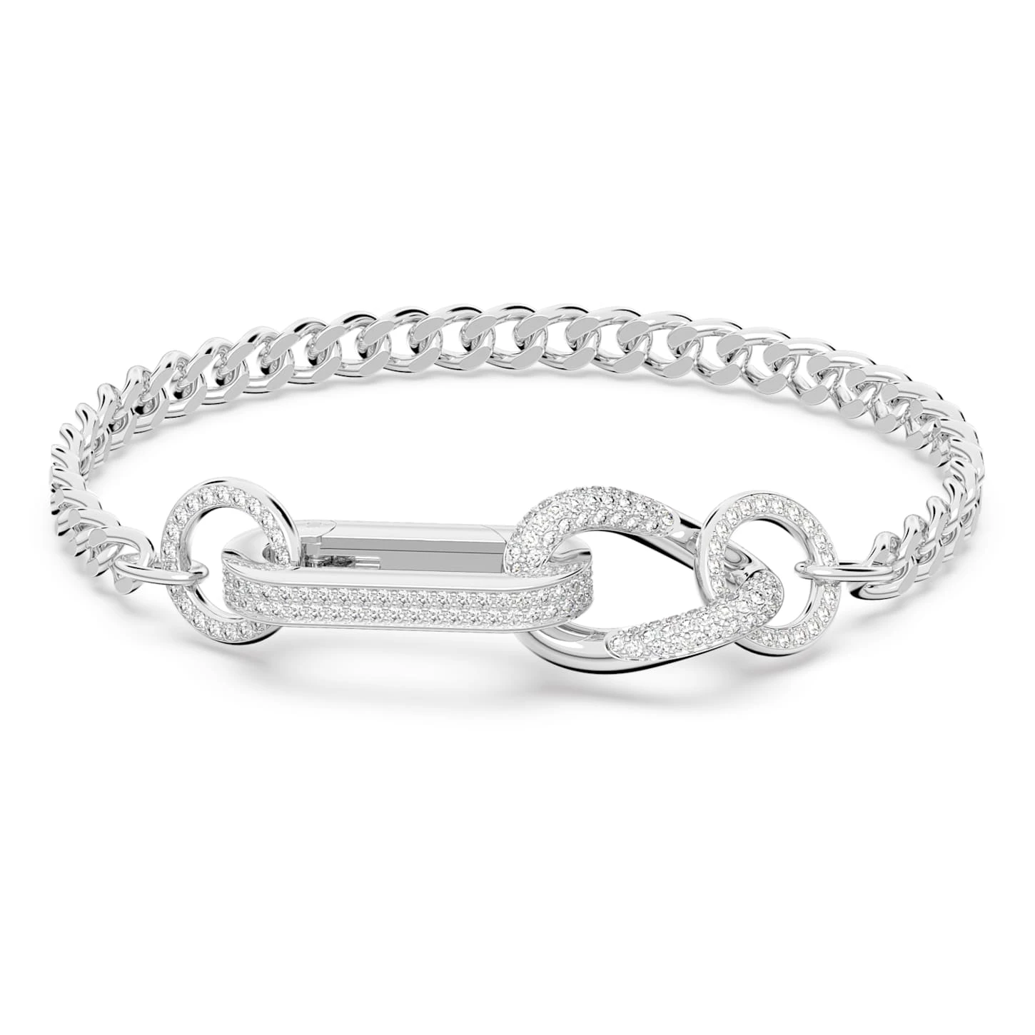 Swarovski Dextera Bracelet Pavé, Mixed Links, White, Rhodium Plated 4 Swarovski Dextera Bracelet Pavé, Mixed Links, White, Rhodium Plated - Image 2
