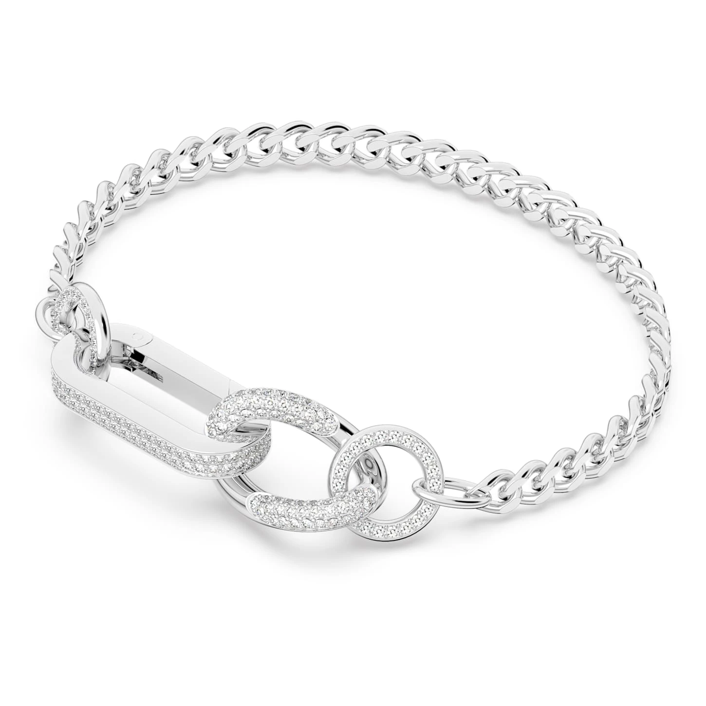 Swarovski Dextera Bracelet Pavé, Mixed Links, White, Rhodium Plated 5 Swarovski Dextera Bracelet Pavé, Mixed Links, White, Rhodium Plated - Image 3