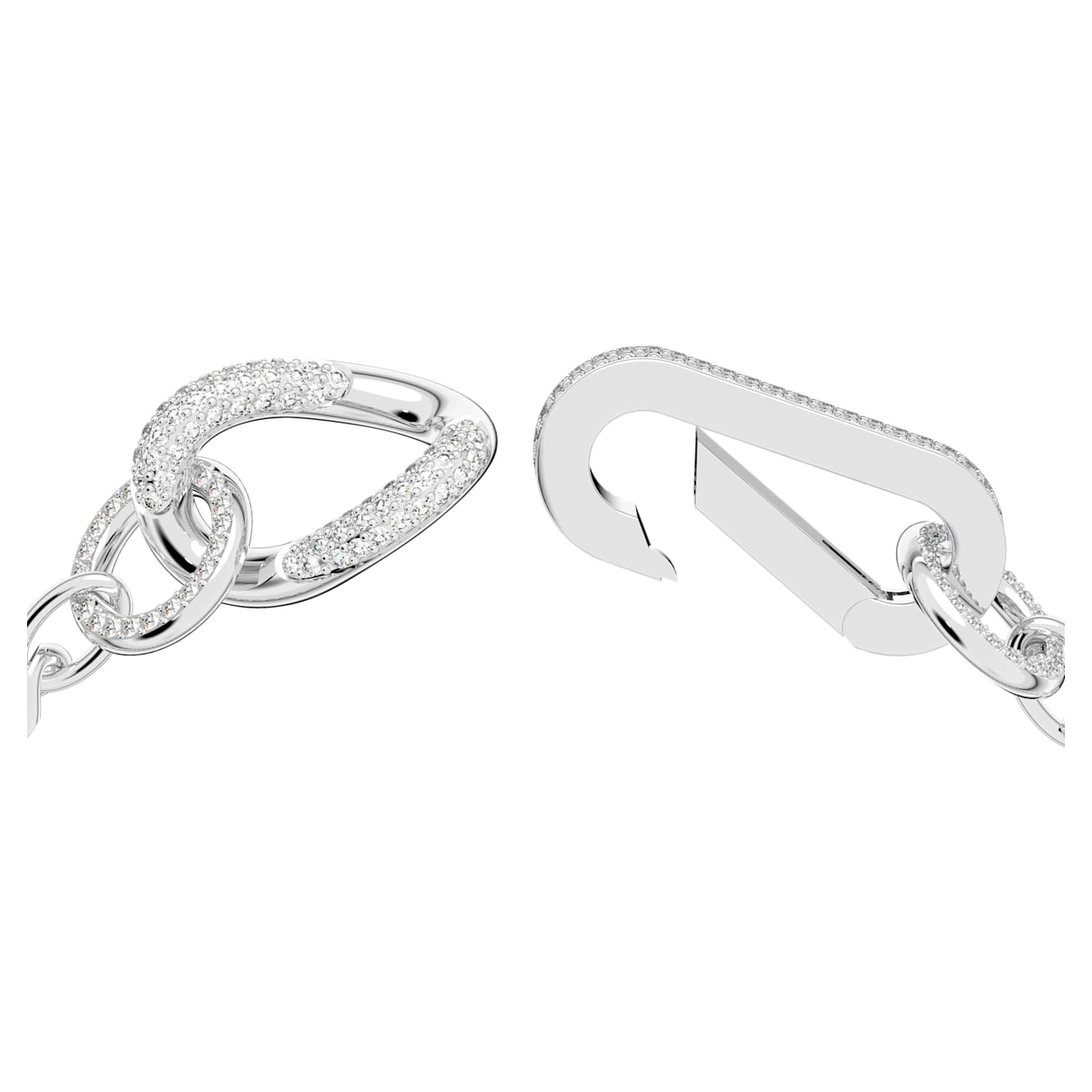 Swarovski Dextera Bracelet Pavé, Mixed Links, White, Rhodium Plated 6 Swarovski Dextera Bracelet Pavé, Mixed Links, White, Rhodium Plated - Image 4