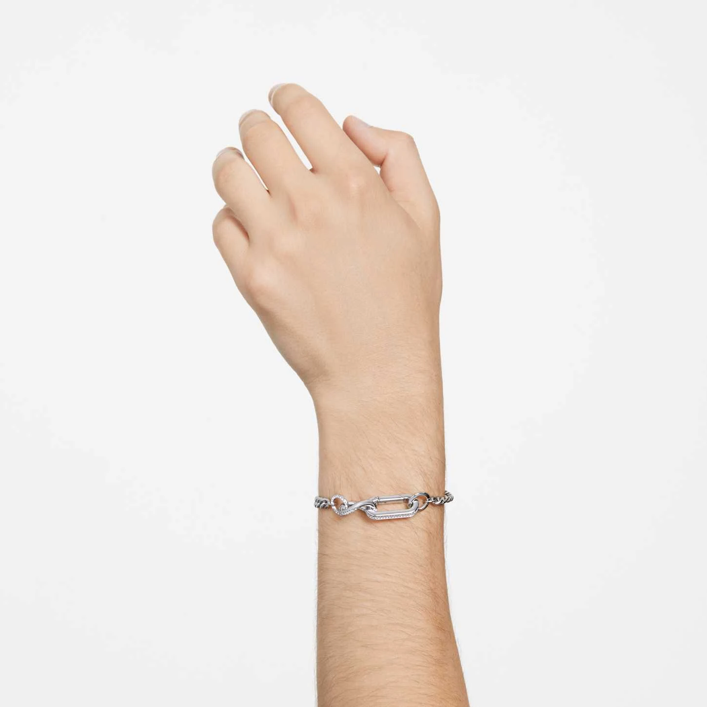 Swarovski Dextera Bracelet Pavé, Mixed Links, White, Rhodium Plated 7 Swarovski Dextera Bracelet Pavé, Mixed Links, White, Rhodium Plated - Image 5