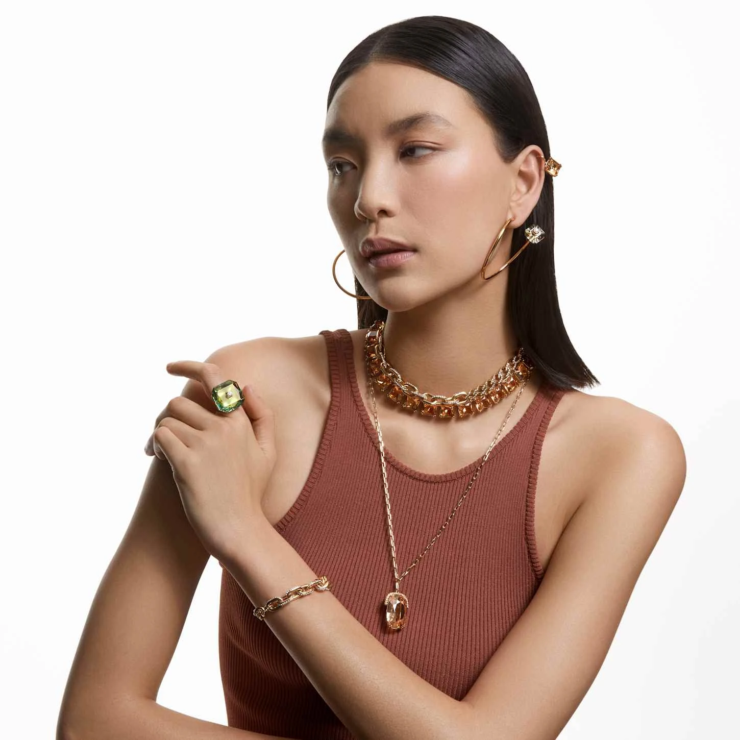 Swarovski Dextera Bracelet Pavé, White, Gold-tone Plated 7 Swarovski Dextera Bracelet Pavé, White, Gold-tone Plated - Image 5