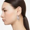 Swarovski Dextera Hoop Earrings Octagon Shape, Large, White, Rhodium Plated -Jewelry Store dextera hoop earrings octagon shape large white rhodium plated swarovski 5639099