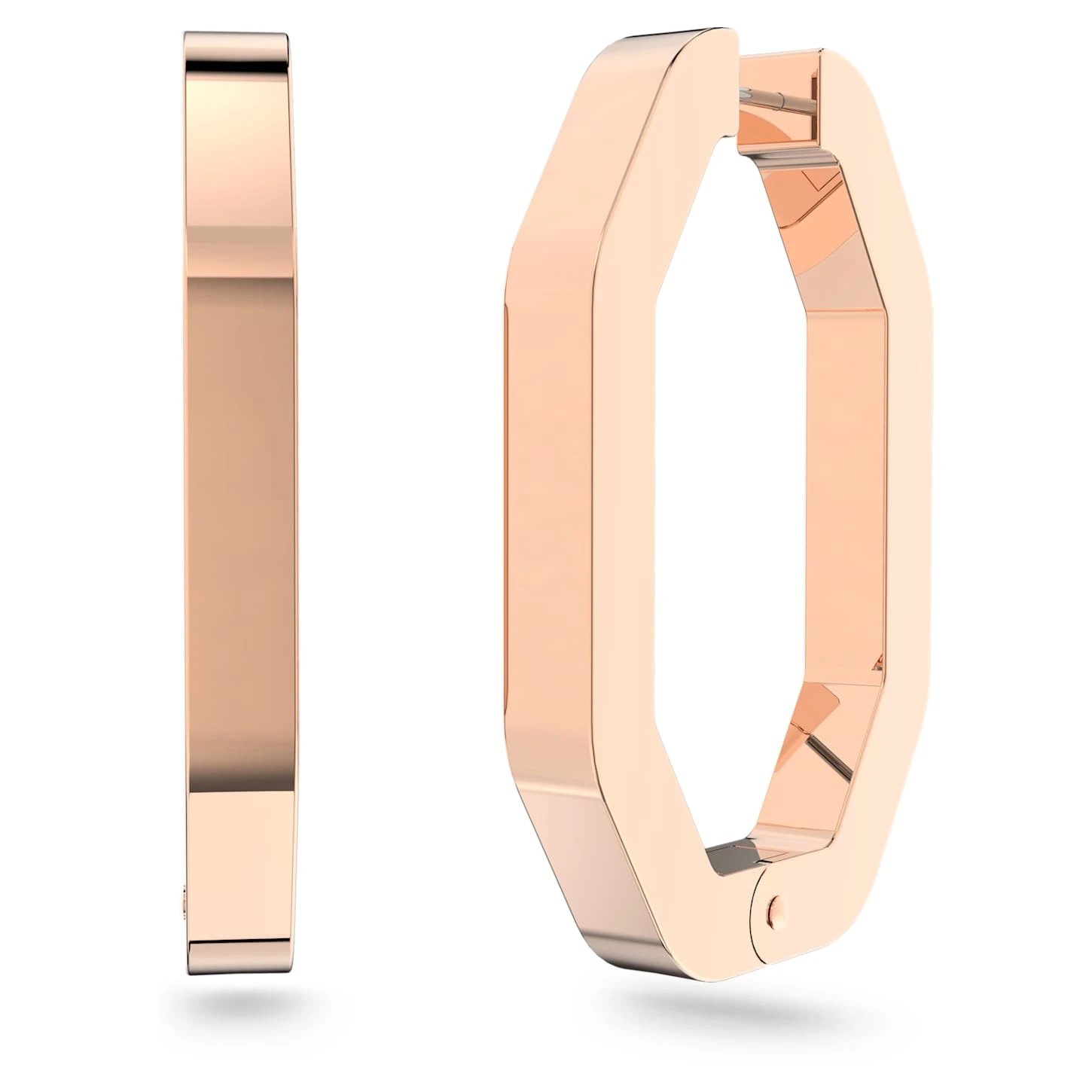 Swarovski Dextera Hoop Earrings Octagon Shape, Large, White, Rose Gold-tone Plated 5 Swarovski Dextera Hoop Earrings Octagon Shape, Large, White, Rose Gold-tone Plated - Image 3