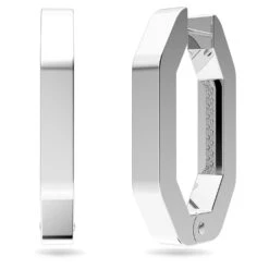 Swarovski Dextera Hoop Earrings Octagon Shape, Medium, White, Rhodium Plated -Jewelry Store dextera hoop earrings octagon shape medium white rhodium plated swarovski 5618308 2