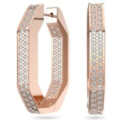 Swarovski Dextera Hoop Earrings Octagon Shape, Medium, White, Rose Gold-tone Plated 12 Swarovski Dextera Hoop Earrings Octagon Shape, Medium, White, Rose Gold-tone Plated -Jewelry Store dextera hoop earrings octagon shape medium white rose gold tone plated swarovski 5634991 4