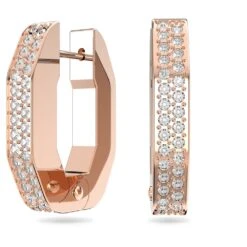 Swarovski Dextera Hoop Earrings Octagon Shape, Small, White, Rose Gold-tone Plated 12 Swarovski Dextera Hoop Earrings Octagon Shape, Small, White, Rose Gold-tone Plated -Jewelry Store dextera hoop earrings octagon shape small white rose gold tone plated swarovski 5634993 4