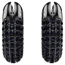 Swarovski Dextera Hoop Earrings Small, Black, Ruthenium Plated -Jewelry Store dextera hoop earrings small black ruthenium plated swarovski 5620222 5