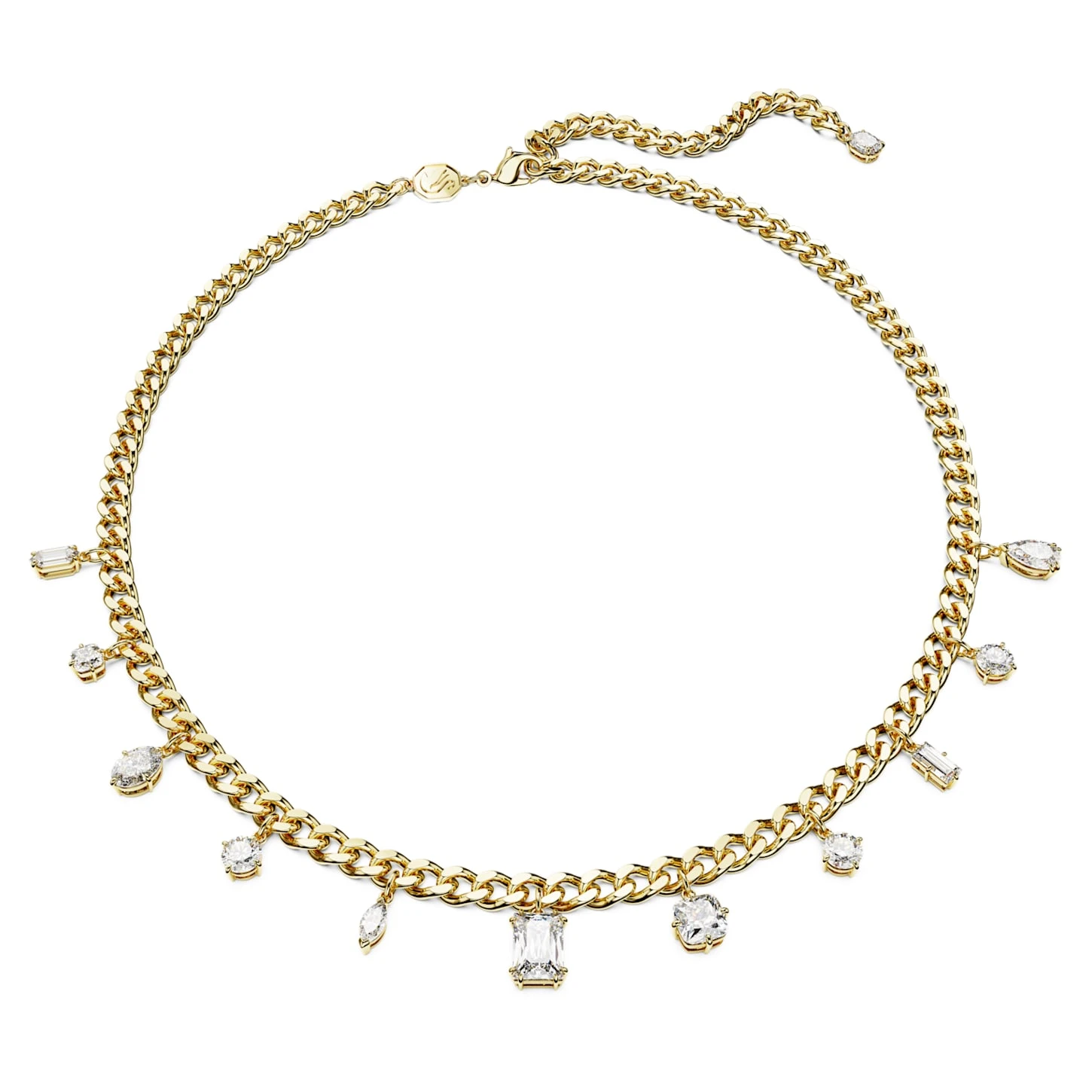 Swarovski Dextera Necklace Mixed Cuts, White, Gold-tone Plated 4 Swarovski Dextera Necklace Mixed Cuts, White, Gold-tone Plated - Image 2