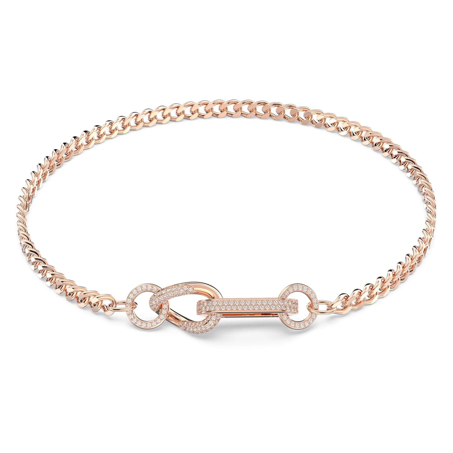 Swarovski Dextera Necklace Pavé, Mixed Links, White, Rose Gold-tone Plated 4 Swarovski Dextera Necklace Pavé, Mixed Links, White, Rose Gold-tone Plated - Image 2