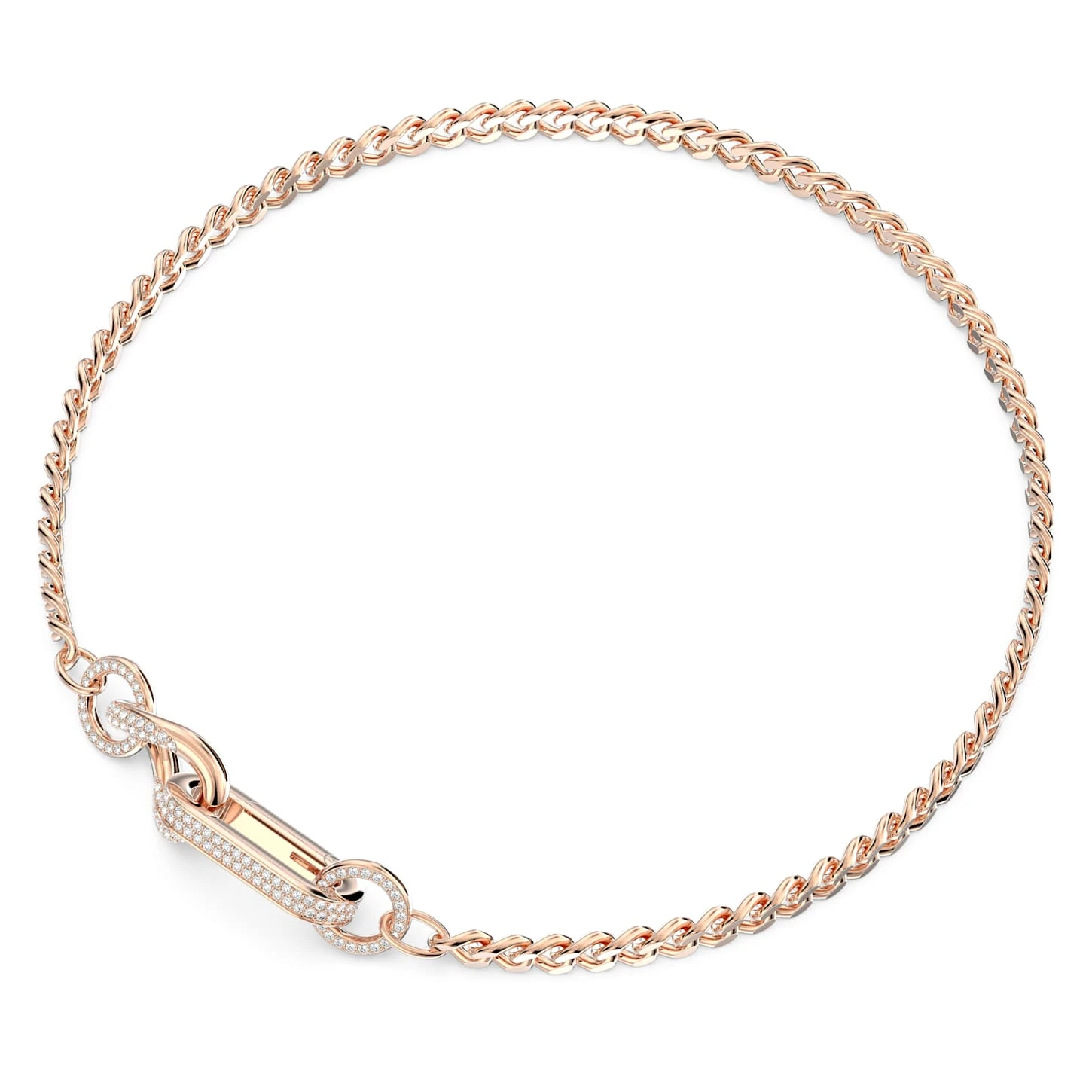 Swarovski Dextera Necklace Pavé, Mixed Links, White, Rose Gold-tone Plated 5 Swarovski Dextera Necklace Pavé, Mixed Links, White, Rose Gold-tone Plated - Image 3