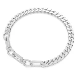 Swarovski Dextera Necklace Statement, Mixed Links, White, Rhodium Plated -Jewelry Store dextera necklace statement mixed links white rhodium plated swarovski 5639333 2