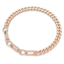 Swarovski Dextera Necklace Statement, Mixed Links, White, Rose Gold-tone Plated -Jewelry Store dextera necklace statement mixed links white rose gold tone plated swarovski 5639334 2