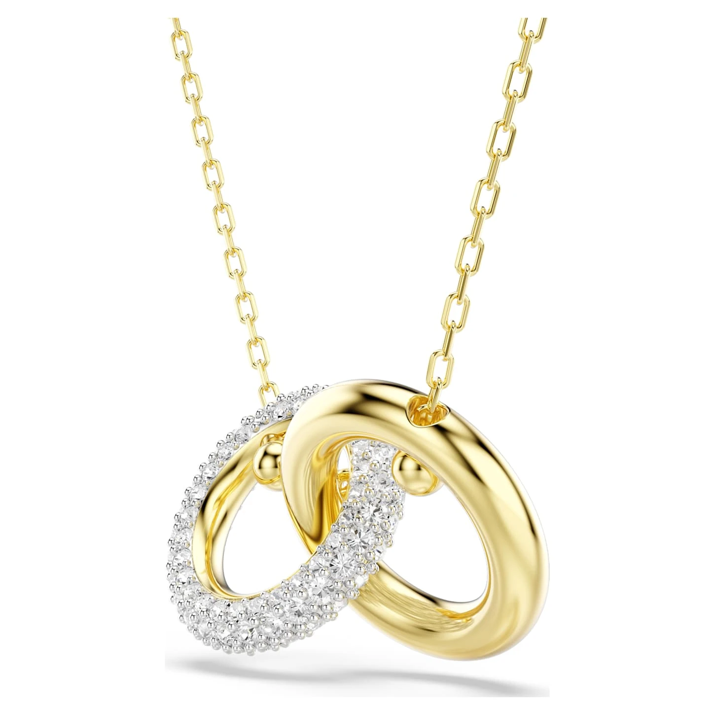 Swarovski Dextera Pendant Interlocking Loop, White, Gold-tone Plated 6 Swarovski Dextera Pendant Interlocking Loop, White, Gold-tone Plated - Image 4