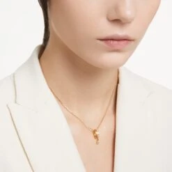 Swarovski Dextera Pendant Mixed Cuts, White, Gold-tone Plated