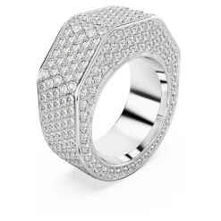 Swarovski Dextera Ring Octagon Shape, Pavé, White, Rhodium Plated -Jewelry Store dextera ring octagon shape pavC3A9 white rhodium plated swarovski 5651363 2