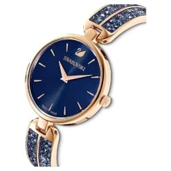 Swarovski Dream Rock Watch Swiss Made, Metal Bracelet, Blue, Rose Gold-tone Finish -Jewelry Store dream rock watch swiss made metal bracelet blue rose gold tone finish swarovski 5519317 4