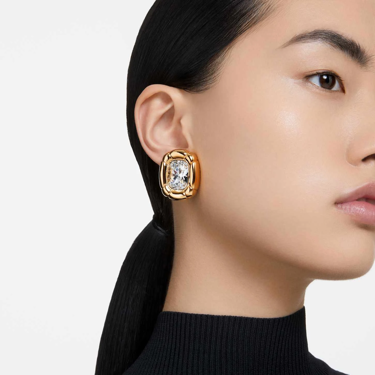 Swarovski Dulcis Clip Earrings Cushion Cut, Gold Tone, Gold-tone Plated 3 Swarovski Dulcis Clip Earrings Cushion Cut, Gold Tone, Gold-tone Plated