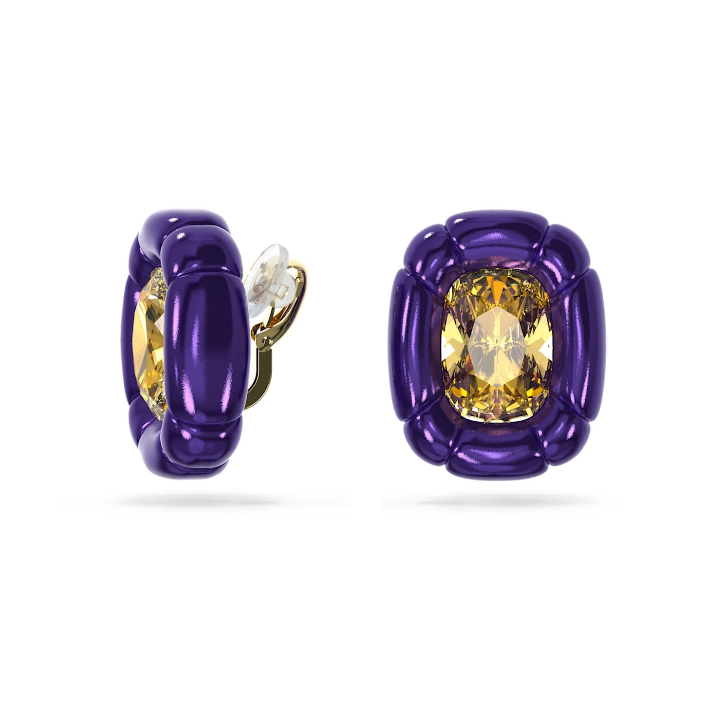 Swarovski Dulcis Clip Earrings Cushion Cut, Purple 5 Swarovski Dulcis Clip Earrings Cushion Cut, Purple - Image 3