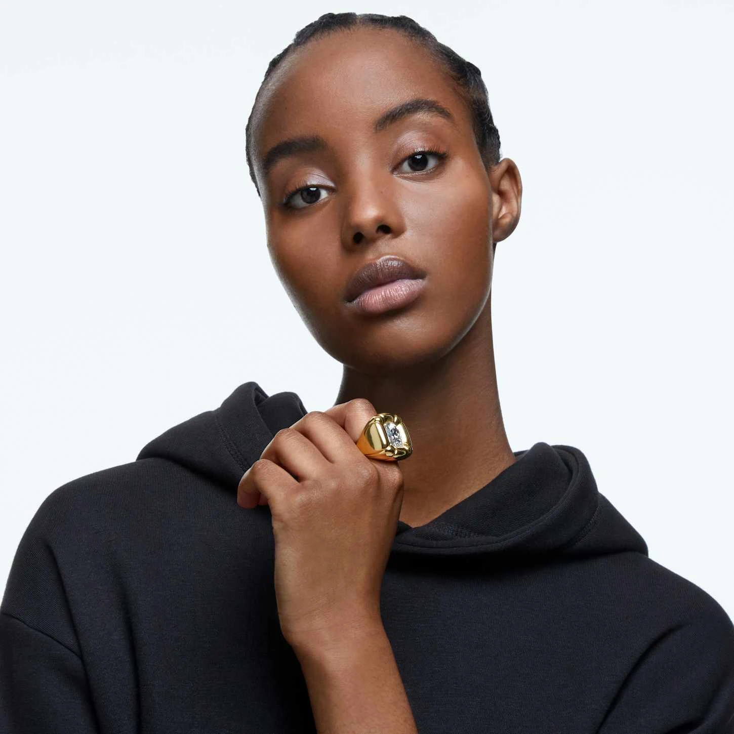 Swarovski Dulcis Cocktail Ring Cushion Cut, Gold Tone, Gold-tone Plated 3 Swarovski Dulcis Cocktail Ring Cushion Cut, Gold Tone, Gold-tone Plated