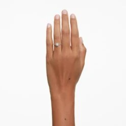 Swarovski Essentials Ring Diamond TCW 0.30 Carat, Center Stone 0.14 Carat, Sterling Silver, Rhodium Plated