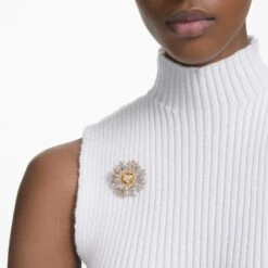 Swarovski Eternal Flower Pendant And Brooch Flower, Yellow, Mixed Metal Finish -Jewelry Store eternal flower pendant and brooch flower yellow mixed metal finish swarovski 5642857 6